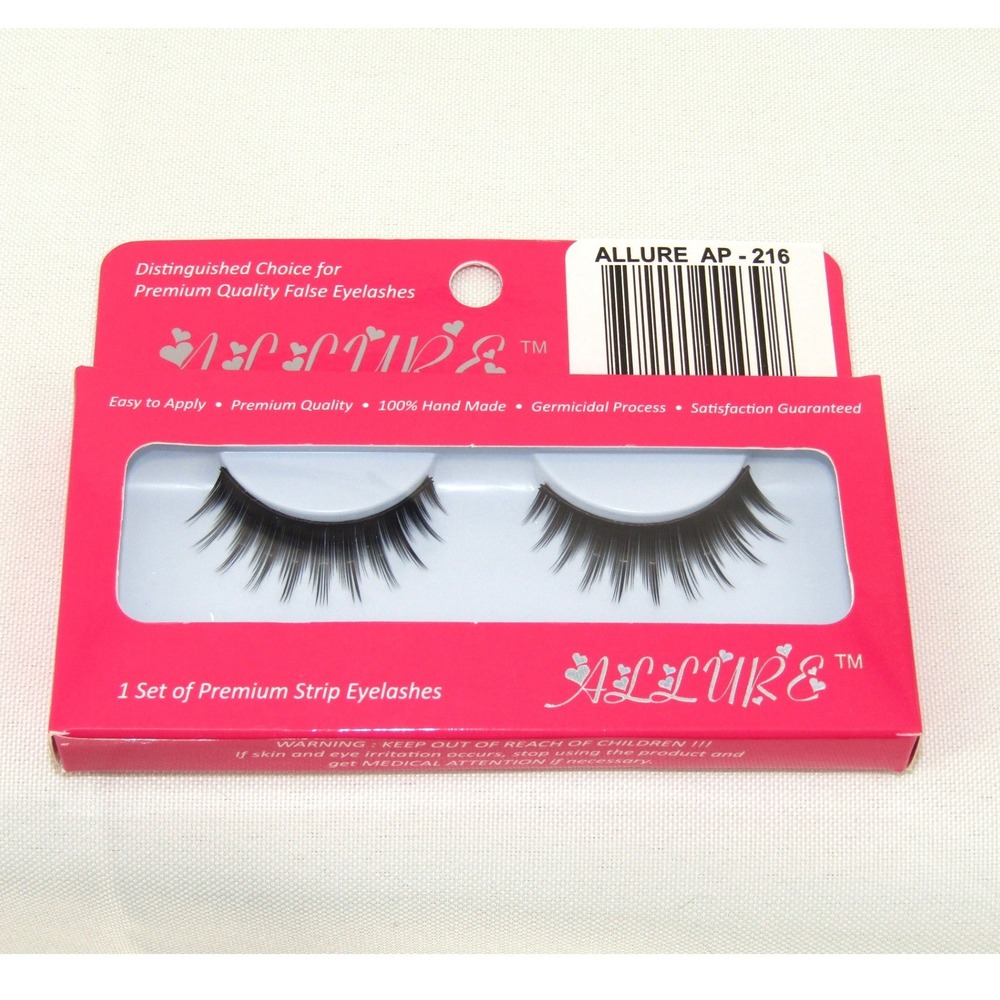 Allure False Eyelashes AP-216 Womens OS Black Strip Lashes